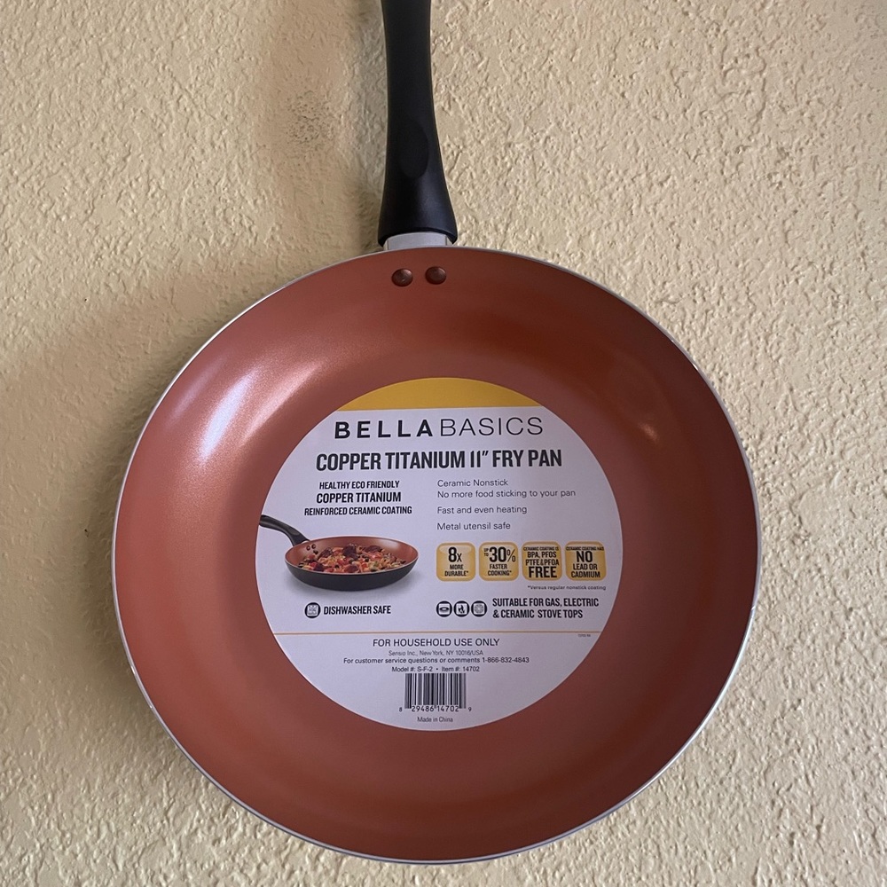bella basics copper titanium 11 fry pan